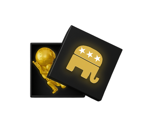 Golden Atlas Badge commemorative collectible honoring American heritage